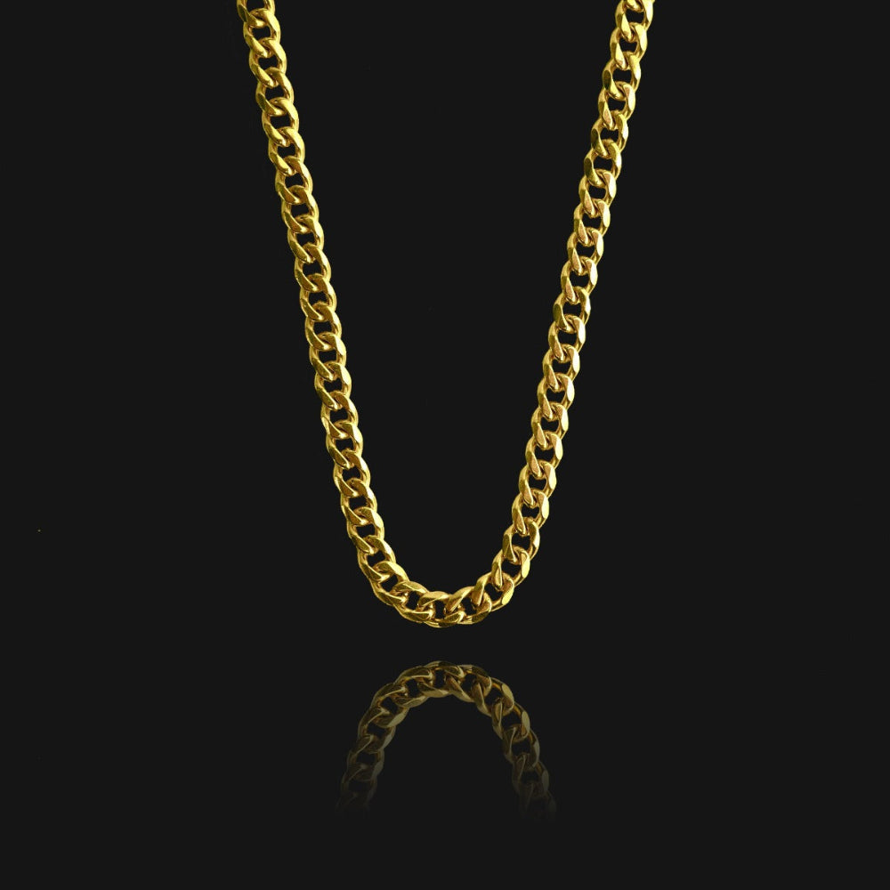 CUBAN LINK 18K GOLD NEW CHAIN SET newest ITALY