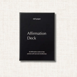 Affirmation card deck, created by small business mal paper, to use for daily affirmation practice and promote positive self-talk.