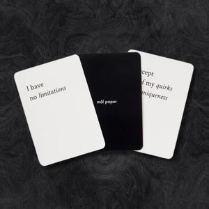 Affirmation card deck, created by small business mal paper, to use for daily affirmation practice and promote positive self-talk.