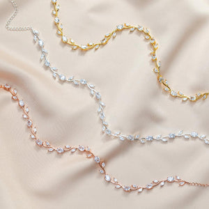 NIKITA Valentina rhinestone encrusted choker with an 18k plated gold, rose gold or silver finish. A unique necklace made with a hypoallergenic stainless steel base. Christmas everyday jewellery gift for her.