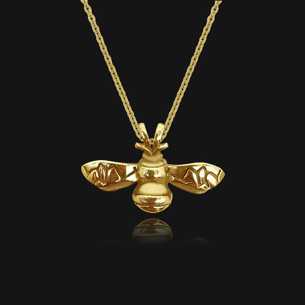 Gold 18k Bumble Bee Necklace