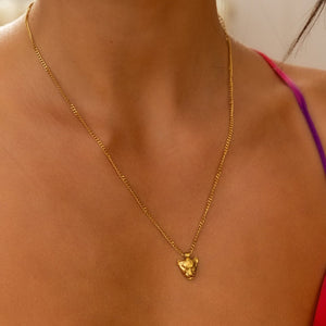 NIKITA 'I am Courageous' lioness pendant necklace for women with quality 18k gold plating and delicate chain. Ideal mother day gift or birthday gift for her.