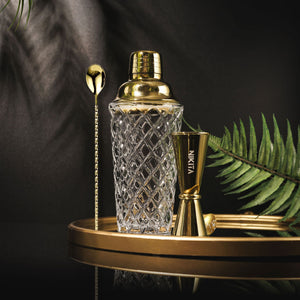 Glass Cocktail Shaker, Jigger & Stirrer Set