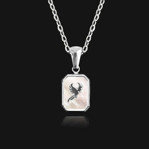 NIKITA phoenix pendant necklace - mother of pearl necklace - 18k silver plated necklace - gift for her