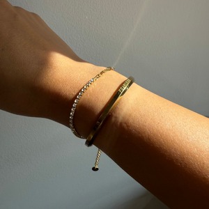 NIKITA rhinestone chain bracelet - paperclip chain bracelet - dainty bracelet for women - gold bracelet - gold jewellery