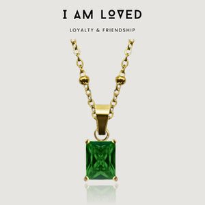 emerald pendant necklace - friendship necklace - green pendant necklace for women