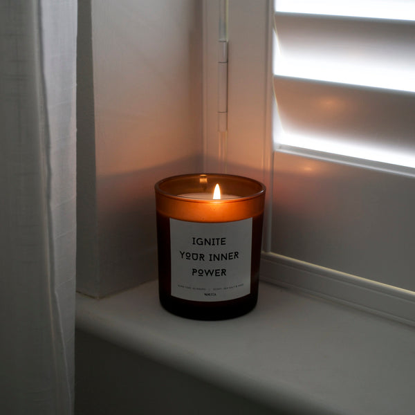 Amber Frosted Glass Empowering Candle