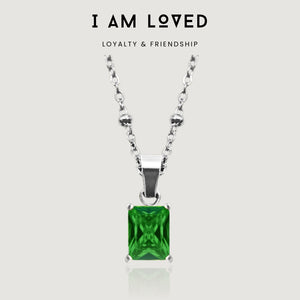 EMERALD PENDANT NECKLACE & EARRING SET