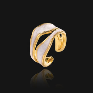 Gold asymmetric ring - gold ring for women - adjustable ring
