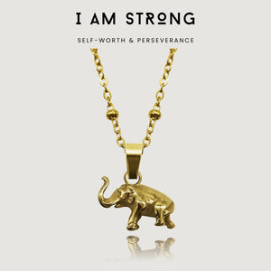 Small Elephant Pendant Necklace 18k Gold Plated NIKITA Jewellery