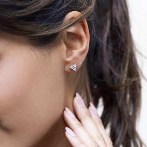 NIKITA statement stud earrings - rhinestone stud earrings - everyday jewellery - waterproof jewellery - silver earrings - gift for her