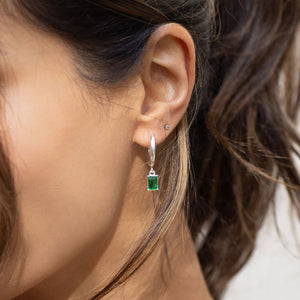 EMERALD PENDANT NECKLACE & EARRING SET