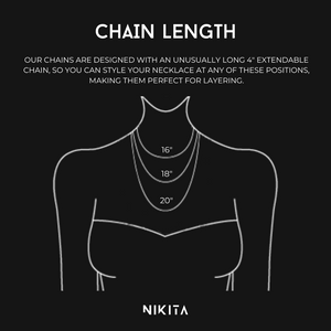 NIKITA flat link chain necklace. A waterproof, 18k gold plated quality chain, with a hypoallergenic stainless steel base. Every day jewellery gift for her.