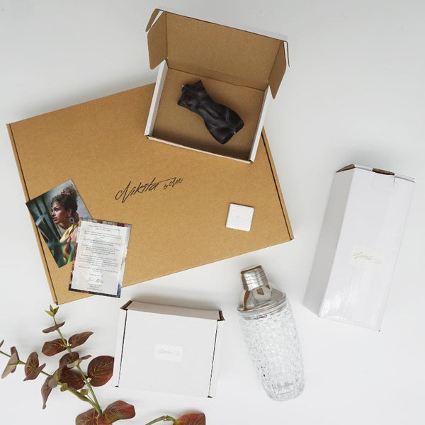 Beautiful branded and recyclable, complementary gift packaging for all Nikita By Niki homeware products.